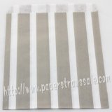 Gray Vertical Striped Paper Favor Bags 400pcs