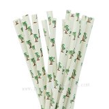 Hawaiian Tropical Coconut Tree Paper Straws 500 pcs