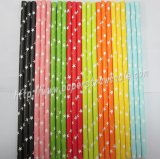 White Star Colored Paper Straws 2400pcs Mixed 8 Colors