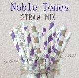200pcs Noble Tones Theme Paper Straws Mixed