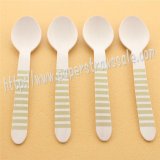 Gold Striped Print Wooden Spoons 100pcs