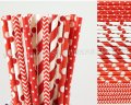 250pcs Red Themed Party Paper Straws Mixed
