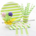 168 pieces/lot Green Striped Party Tableware Set
