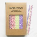 100 Pcs/Box Mixed English Garden Party Paper Straws