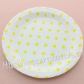9" Round Paper Plates Yellow Polka Dot 60pcs