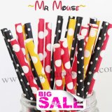 300pcs MR MOUSE Themed Paper Straws Mixed
