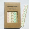 100 Pcs/Box Mixed Mint Jubilee Party Paper Straws