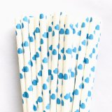 Blue Heart Paper Drinking Straws 500 pcs