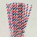 Navy Red White Striped Paper Straws 500pcs