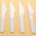 Wooden Knives with Silver Chevron Print 100pcs