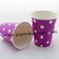 90Z White Dot Purple Paper Drinking Cups 120pcs