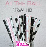 250pcs At the Ball Themed Paper Straws Mixed