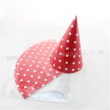 48pcs Red Paper Party Hats White Polka Dot