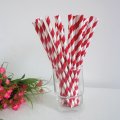 Paper Drinking Straws with Red Stripe 500pcs