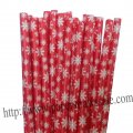 Snowflake Christmas Red Paper Straws 500pcs