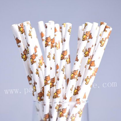 Cute Doll Toy Bear Paper Straws 500pcs [npaperstraws126]
