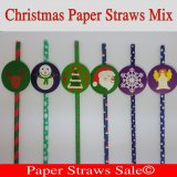 Christmas Paper Straws 1800pcs Mixed 6 Colors