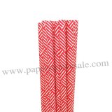 Paper Straws Red Weave Print 500pcs