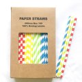 100 Pcs/Box Mixed Colorful Party Building Blocks Paper Straws