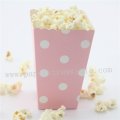 Light Pink Paper Popcorn Boxes Polka Dot 36pcs