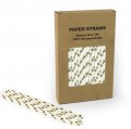 100 pcs/Box Gold Polka Dot Paper Straws