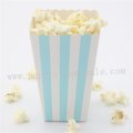 Light Blue Striped Paper Popcorn Boxes 36pcs