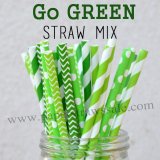 250pcs Lime and Green Paper Straws Mixed