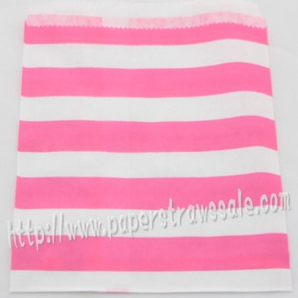 Hot Pink Sailor Striped Paper Favor Bags 400pcs