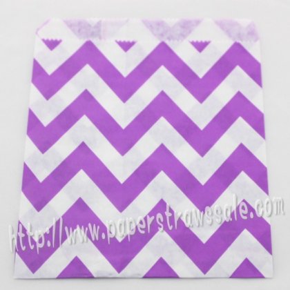 Purple Wide Chevron Paper Favor Bags 400pcs