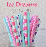 250pcs ICE DREAMS Theme Paper Straws Mixed