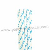 Blue Bunting Flag Print Paper Straws 500pcs