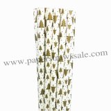 Gold Christmas Tree Paper Straws 500pcs