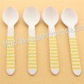 Yellow Striped Print Wooden Spoons 100pcs