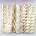 Gold and Silver Paper Straws 1800pcs Mixed 6 Designs