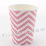 90Z Pink Chevron Paper Drinking Cups 120pcs