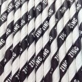 ZING Printed Paper Straws with Black Stripe 500pcs