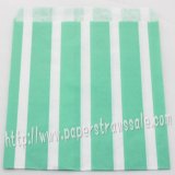 Aqua Vertical Striped Paper Favor Bags 400pcs