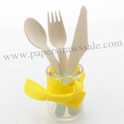 Blue Zig Zag Wooden Cutlery Set 150pcs [cutlery011]