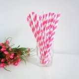 Paper Straws Hot Pink Stripe Design 500pcs
