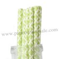 Lime Green Damask Paper Straws 500pcs