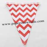 Red Chevron Party Triangle Bunting Flags 20 Strings