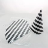48pcs Black Striped Paper Party Hats