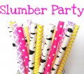 100 Pcs/Box Mixed Girls Slumber Party Paper Straws