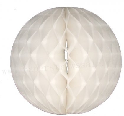 White Tissue Paper Honeycomb Balls 20pcs [honeycombball012]