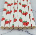 Fruit Green Red Apple Paper Straws 500 pcs