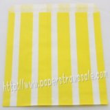 Yellow Vertical Striped Paper Favor Bags 400pcs