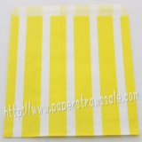 Yellow Vertical Striped Paper Favor Bags 400pcs