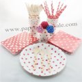 193 pieces/lot Christmas Dinnerware Set Red Polka Dot