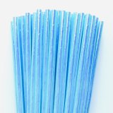 Foil Plain Solid Blue Iridescent Paper Straws 500 Pcs