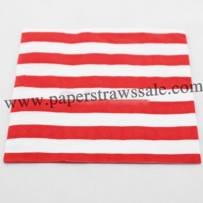 Red Stripe Printed Paper Napkins 300pcs [ppnapkins006]